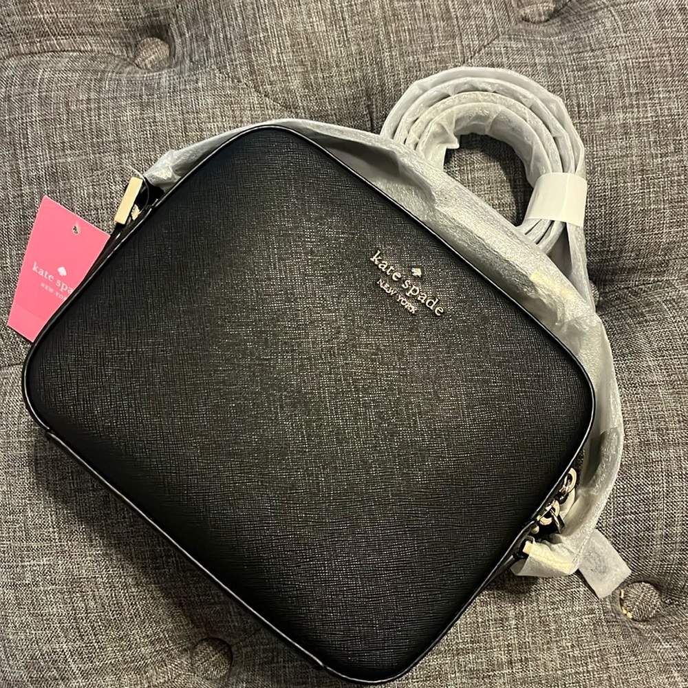 New Kate Spade shoulder bag/ crossbody! Black with handle wrapped 4 preservation